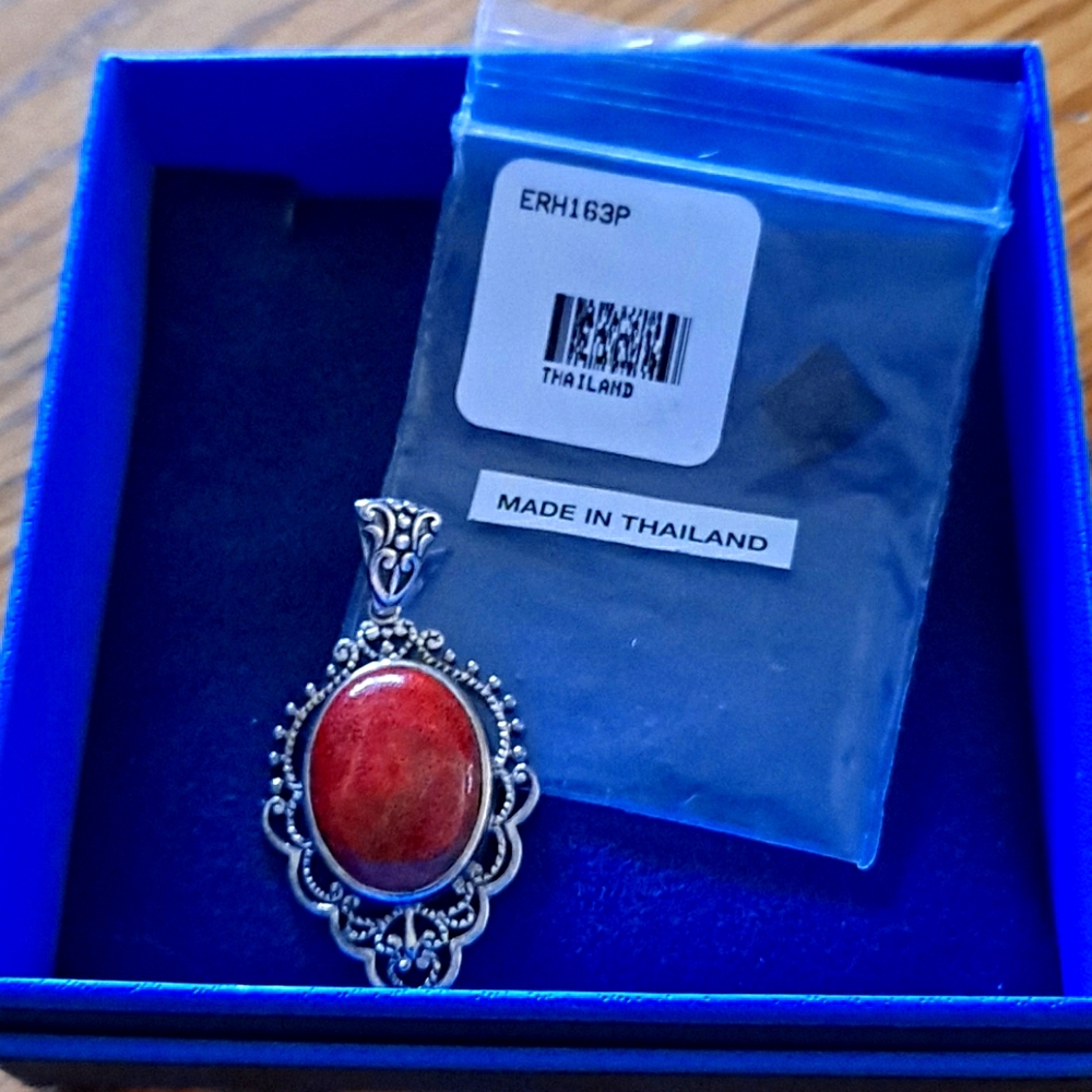 Sterling Silver Coral Pendant